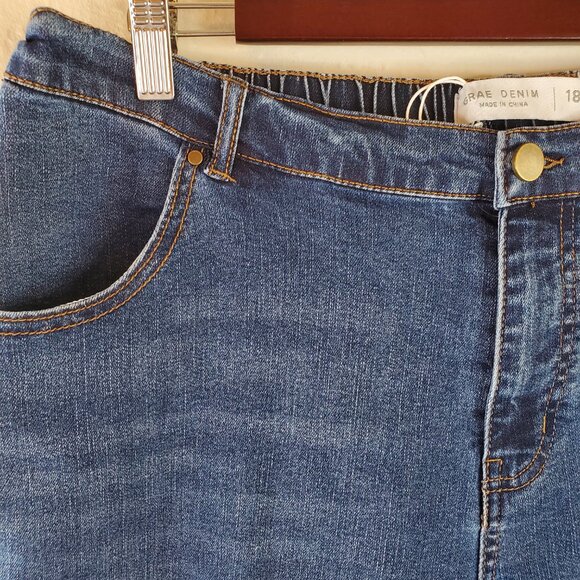 Suzanne Grae Denim Womens Knee Length Denim Bermuda Short 18 - Picture 3 of 6